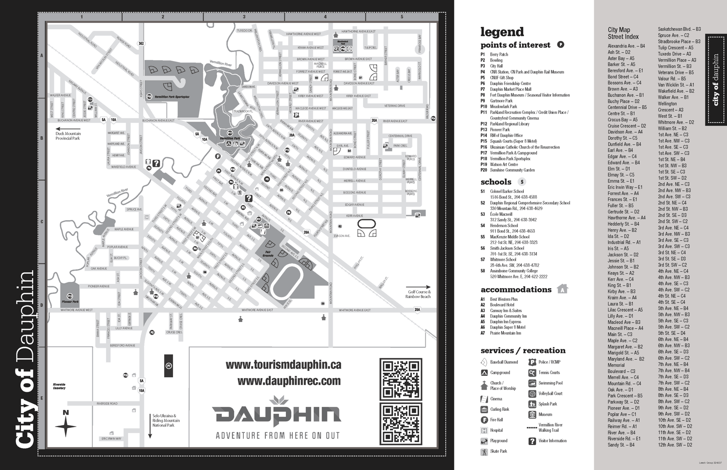 City of Dauphin Tourism Map 2024