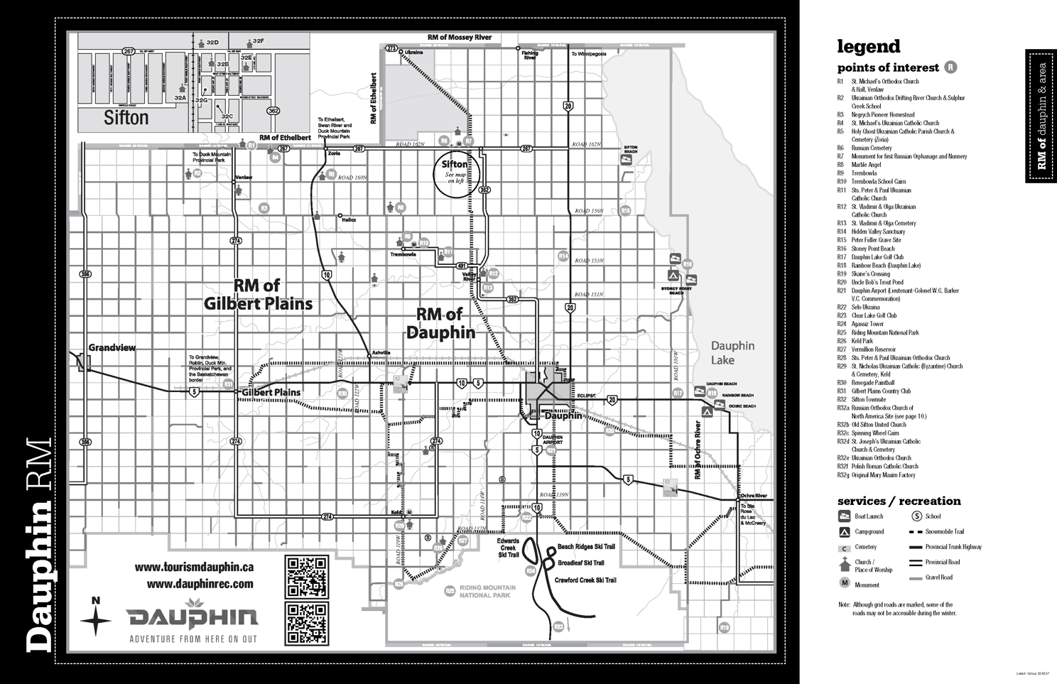 Dauphin RM Tourism Map 2024